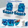 imageGoplus Beach Chair Folding Backpack Beach Chairs for Adults with 5 Positions Head Pillow Cooler Bag Towel Bar Cup Holders Sunbath Sling Tanning Lounge Foldable Layout Camping ChairsLight Blue