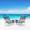 imageGoplus Beach Chair Folding Backpack Beach Chairs for Adults with 5 Positions Head Pillow Cooler Bag Towel Bar Cup Holders Sunbath Sling Tanning Lounge Foldable Layout Camping ChairsBluegreen