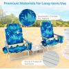 imageGoplus Beach Chair Folding Backpack Beach Chairs for Adults with 5 Positions Head Pillow Cooler Bag Towel Bar Cup Holders Sunbath Sling Tanning Lounge Foldable Layout Camping ChairsLight Blue
