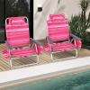 imageGoplus Beach Chair Folding Backpack Beach Chairs for Adults with 5 Positions Head Pillow Cooler Bag Towel Bar Cup Holders Sunbath Sling Tanning Lounge Foldable Layout Camping ChairsPink