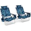 imageGoplus Beach Chair Folding Backpack Beach Chairs for Adults with 5 Positions Head Pillow Cooler Bag Towel Bar Cup Holders Sunbath Sling Tanning Lounge Foldable Layout Camping ChairsNavy