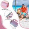 imageGoplus Beach Chair Folding Backpack Beach Chairs for Adults with 5 Positions Head Pillow Cooler Bag Towel Bar Cup Holders Sunbath Sling Tanning Lounge Foldable Layout Camping ChairsPinkpurple