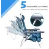 imageGoplus Beach Chair Folding Backpack Beach Chairs for Adults with 5 Positions Head Pillow Cooler Bag Towel Bar Cup Holders Sunbath Sling Tanning Lounge Foldable Layout Camping ChairsNavy