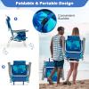 imageGoplus Beach Chair Folding Backpack Beach Chairs for Adults with 5 Positions Head Pillow Cooler Bag Towel Bar Cup Holders Sunbath Sling Tanning Lounge Foldable Layout Camping ChairsLight Blue