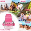 imageGoplus Beach Chair Folding Backpack Beach Chairs for Adults with 5 Positions Head Pillow Cooler Bag Towel Bar Cup Holders Sunbath Sling Tanning Lounge Foldable Layout Camping ChairsPink