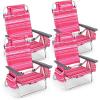 imageGoplus Beach Chair Folding Backpack Beach Chairs for Adults with 5 Positions Head Pillow Cooler Bag Towel Bar Cup Holders Sunbath Sling Tanning Lounge Foldable Layout Camping ChairsPink