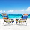imageGoplus Beach Chair Folding Backpack Beach Chairs for Adults with 5 Positions Head Pillow Cooler Bag Towel Bar Cup Holders Sunbath Sling Tanning Lounge Foldable Layout Camping ChairsMulti Color