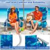 imageGoplus Beach Chair Folding Backpack Beach Chairs for Adults with 5 Positions Head Pillow Cooler Bag Towel Bar Cup Holders Sunbath Sling Tanning Lounge Foldable Layout Camping ChairsLight Blue