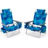 imageGoplus Beach Chair Folding Backpack Beach Chairs for Adults with 5 Positions Head Pillow Cooler Bag Towel Bar Cup Holders Sunbath Sling Tanning Lounge Foldable Layout Camping ChairsLight Blue