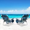 imageGoplus Beach Chair Folding Backpack Beach Chairs for Adults with 5 Positions Head Pillow Cooler Bag Towel Bar Cup Holders Sunbath Sling Tanning Lounge Foldable Layout Camping ChairsNavy