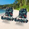 imageGoplus Beach Chair Folding Backpack Beach Chairs for Adults with 5 Positions Head Pillow Cooler Bag Towel Bar Cup Holders Sunbath Sling Tanning Lounge Foldable Layout Camping ChairsPalm Tree Green
