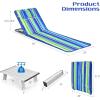 imageGoplus Beach Chairs with Side Table 2 Pack Folding Lounge Chairs for Adults with 5 Adjustable Position Backpack Lightweight Reclining Lounge Chair for Lawn Camping Picnic Sunbath Pool NavyBlue Stripe