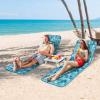 imageGoplus Beach Chairs with Side Table 2 Pack Folding Lounge Chairs for Adults with 5 Adjustable Position Backpack Lightweight Reclining Lounge Chair for Lawn Camping Picnic Sunbath Pool NavyBluegreen