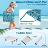 imageGoplus Beach Chairs with Side Table 2 Pack Folding Lounge Chairs for Adults with 5 Adjustable Position Backpack Lightweight Reclining Lounge Chair for Lawn Camping Picnic Sunbath Pool NavyBluegreen