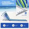 imageGoplus Beach Chairs with Side Table 2 Pack Folding Lounge Chairs for Adults with 5 Adjustable Position Backpack Lightweight Reclining Lounge Chair for Lawn Camping Picnic Sunbath Pool NavyBlue Stripe