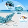 imageGoplus Beach Chairs with Side Table 2 Pack Folding Lounge Chairs for Adults with 5 Adjustable Position Backpack Lightweight Reclining Lounge Chair for Lawn Camping Picnic Sunbath Pool NavyBluegreen