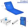 imageGoplus Beach Chairs with Side Table 2 Pack Folding Lounge Chairs for Adults with 5 Adjustable Position Backpack Lightweight Reclining Lounge Chair for Lawn Camping Picnic Sunbath Pool NavyNavy