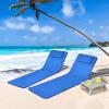 imageGoplus Beach Chairs with Side Table 2 Pack Folding Lounge Chairs for Adults with 5 Adjustable Position Backpack Lightweight Reclining Lounge Chair for Lawn Camping Picnic Sunbath Pool NavyNavy