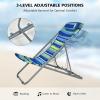 imageGoplus Beach Sling Chair for Adults 2 Pcs Portable Folding Camping Chair W 3Position Adjustable Backrest ampamp Comfy Headrest Outdoor Heavy Duty Lounge OrangeStripe