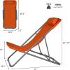 imageGoplus Beach Sling Chair for Adults 2 Pcs Portable Folding Camping Chair W 3Position Adjustable Backrest ampamp Comfy Headrest Outdoor Heavy Duty Lounge OrangeOrange