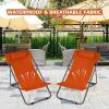 imageGoplus Beach Sling Chair for Adults 2 Pcs Portable Folding Camping Chair W 3Position Adjustable Backrest ampamp Comfy Headrest Outdoor Heavy Duty Lounge OrangeOrange