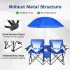imageGoplus Double Camping Chair with Umbrella Folding Loveseat Chairs wCanopy Shade Carrying Bag Table Cup Holder Portable Beach Chairs Outdoor Picnic Patio BlueBlue