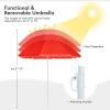 imageGoplus Double Camping Chair with Umbrella Folding Loveseat Chairs wCanopy Shade Carrying Bag Table Cup Holder Portable Beach Chairs Outdoor Picnic Patio BlueRed