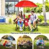 imageGoplus Double Camping Chair with Umbrella Folding Loveseat Chairs wCanopy Shade Carrying Bag Table Cup Holder Portable Beach Chairs Outdoor Picnic Patio BlueRed