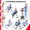 imageGoplus Foldable Core Abdominal Trainer AB Workout Machine Exercise Equipment with 3 Adjustable Levels LCD Display Ab Cruncher Strength Training Equipment for Home Gym Fitness BlackRed