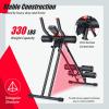 imageGoplus Foldable Core Abdominal Trainer AB Workout Machine Exercise Equipment with 3 Adjustable Levels LCD Display Ab Cruncher Strength Training Equipment for Home Gym Fitness BlackRed