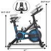 imageGoplus Indoor Cycling Bike Silent Belt Drive Exercise Bike Stationary Bicycle with Steel Flywheel Phone Holder Adjustable Seat and Handlebar LCD Monitor Heart Rate MonitorBlack