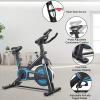 imageGoplus Indoor Cycling Bike Silent Belt Drive Exercise Bike Stationary Bicycle with Steel Flywheel Phone Holder Adjustable Seat and Handlebar LCD Monitor Heart Rate MonitorBlack