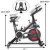 imageGoplus Indoor Cycling Bike Silent Belt Drive Exercise Bike Stationary Bicycle with Steel Flywheel Phone Holder Adjustable Seat and Handlebar LCD Monitor Heart Rate MonitorBlack  White