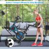 imageGoplus Indoor Cycling Bike Silent Belt Drive Exercise Bike Stationary Bicycle with Steel Flywheel Phone Holder Adjustable Seat and Handlebar LCD Monitor Heart Rate MonitorBlack