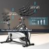 imageGoplus Indoor Exercise Cycling Bike 330LBS Capacity Stationary Bike W Smooth Belt Drive Heart Rate LCD Monitor Adjustable Comfortable Cushion Handlebar Nearsilent Cardio Workout Bike for Office Home Gym