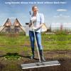 imageGoplus Lawn Leveling Rake 30quot x 10quot Heavy Duty Level Lawn Tool w Ergonomic Handle for Soil EffortSaving Landscape Rake for Garden Backyard Golf Course Farm Pasture Black42 x 10  Silver