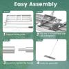imageGoplus Lawn Leveling Rake 30quot x 10quot Heavy Duty Level Lawn Tool w Ergonomic Handle for Soil EffortSaving Landscape Rake for Garden Backyard Golf Course Farm Pasture Black42 x 10  Silver