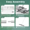 imageGoplus Lawn Leveling Rake 30quot x 10quot Heavy Duty Level Lawn Tool w Ergonomic Handle for Soil EffortSaving Landscape Rake for Garden Backyard Golf Course Farm Pasture Black46 x 10  Silver