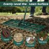 imageGoplus Lawn Leveling Rake 30quot x 10quot Heavy Duty Level Lawn Tool w Ergonomic Handle for Soil EffortSaving Landscape Rake for Garden Backyard Golf Course Farm Pasture Black30 x 10  Green