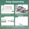 imageGoplus Lawn Leveling Rake 30quot x 10quot Heavy Duty Level Lawn Tool w Ergonomic Handle for Soil EffortSaving Landscape Rake for Garden Backyard Golf Course Farm Pasture Black30 x 10  Silver