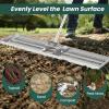 imageGoplus Lawn Leveling Rake 30quot x 10quot Heavy Duty Level Lawn Tool w Ergonomic Handle for Soil EffortSaving Landscape Rake for Garden Backyard Golf Course Farm Pasture Black46 x 10  Silver
