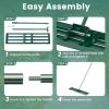 imageGoplus Lawn Leveling Rake 30quot x 10quot Heavy Duty Level Lawn Tool w Ergonomic Handle for Soil EffortSaving Landscape Rake for Garden Backyard Golf Course Farm Pasture Black46 x 10  Green