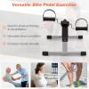 imageGoplus Mini Exercise Bike Folding Under Desk Bike Pedal Exerciser with LCD Display Adjustable Resistance Portable Lightweight Foot Peddler Machine for Seniors Arms Legs Workout Office Home FitnessBlackSliver