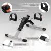 imageGoplus Mini Exercise Bike Folding Under Desk Bike Pedal Exerciser with LCD Display Adjustable Resistance Portable Lightweight Foot Peddler Machine for Seniors Arms Legs Workout Office Home FitnessBlackSliver
