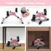 imageGoplus Mini Exercise Bike Folding Under Desk Bike Pedal Exerciser with LCD Display Adjustable Resistance Portable Lightweight Foot Peddler Machine for Seniors Arms Legs Workout Office Home FitnessPinkSliver