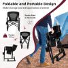 imageGoplus Outdoor Rocker Camping Chairs for Adults Portable Folding Chair wDual Springs Padded Back Cup Holder Storage Pocket HeavyDuty Rocking Arm Chair for Beach Lawn Travel Fishing2BlackBlack