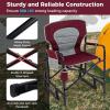 imageGoplus Outdoor Rocker Camping Chairs for Adults Portable Folding Chair wDual Springs Padded Back Cup Holder Storage Pocket HeavyDuty Rocking Arm Chair for Beach Lawn Travel Fishing2BlackWine