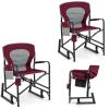 imageGoplus Outdoor Rocker Camping Chairs for Adults Portable Folding Chair wDual Springs Padded Back Cup Holder Storage Pocket HeavyDuty Rocking Arm Chair for Beach Lawn Travel Fishing2BlackWine