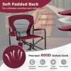 imageGoplus Outdoor Rocker Camping Chairs for Adults Portable Folding Chair wDual Springs Padded Back Cup Holder Storage Pocket HeavyDuty Rocking Arm Chair for Beach Lawn Travel Fishing2BlackWine
