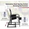 imageGoplus Outdoor Rocker Camping Chairs for Adults Portable Folding Chair wDual Springs Padded Back Cup Holder Storage Pocket HeavyDuty Rocking Arm Chair for Beach Lawn Travel Fishing2BlackBlack